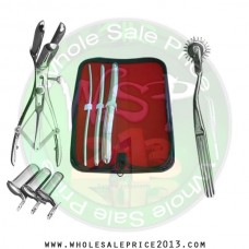 Hegar uterine dilator 3 pieces set, 5-6, 11-12, 17-18,  wartenberg pinwheel, mathieu speculum, collin 3pcs