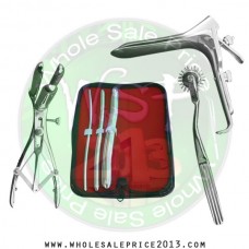 Hegar uterine dilator 3 pieces set, 5-6, 11-12, 17-18, wartenberg pinwheel, mathieu speculum, grave large