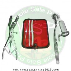 Hegar uterine dilator 3 pieces set,3-4, 7-8, 13-14, wartenberg pinwheel, mathieu speculum, collin medium