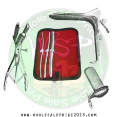 Hegar uterine dilator 3 pieces set, 5-6, 7-8, 13-14, mathieu speculum, grave medium, collin small