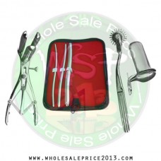 Hegar uterine dilator 3 pieces set, 5-6, 7-8, 13-14, wartenberg pinwheel, mathieu speculum, collin large