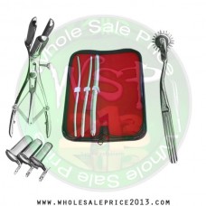 Hegar uterine dilator 3 pieces set, 5-6, 7-8, 13-14, wartenberg pinwheel, mathieu speculum, collin 3pcs