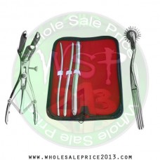 Hegar uterine dilator 3 pieces set, 5-6, 7-8, 13-14, wartenberg pinwheel, mathieu speculum