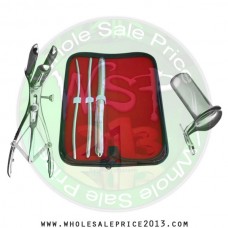 Hegar uterine dilator 3 pieces set, 5-6, 7-8, 15-16, mathieu speculum, collin large