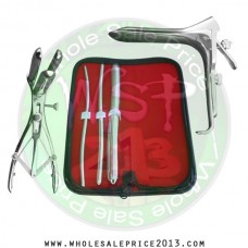 Hegar uterine dilator 3 pieces set, 5-6, 7-8, 15-16, mathieu speculum, grave large