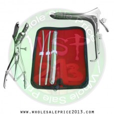 Hegar uterine dilator 3 pieces set, 5-6, 7-8, 17-18, mathieu speculum, grave large