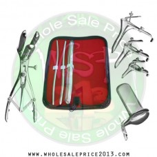 Hegar uterine dilator 3 pieces set, 5-6, 7-8, 17-18, mathieu speculum, grave 3pcs, collin large