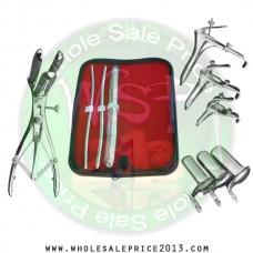 Hegar uterine dilator 3 pieces set, 5-6, 7-8, 17-18, mathieu speculum, grave 3pcs, collin 3pcs