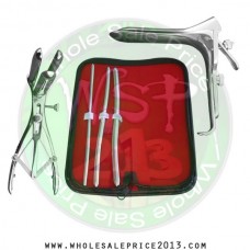 Hegar uterine dilator 3 pieces set, 5-6, 7-8, 9-10, mathieu speculum, grave large