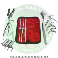 Hegar uterine dilator 3 pieces set, 5-6, 7-8, 9-10, pinwheel, mathieu, grave 3pcs, collin 3pcs