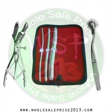 Hegar uterine dilator 3 pieces set, 5-6, 11-12, 17-18, wartenberg pinwheel, mathieu speculum